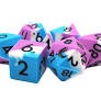 Old School Dice: Silicone 7-Piece Sets - Blue, White & Lilac